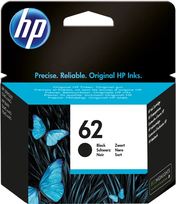 HP 62 Negro Cartucho de Tinta Original Estándar