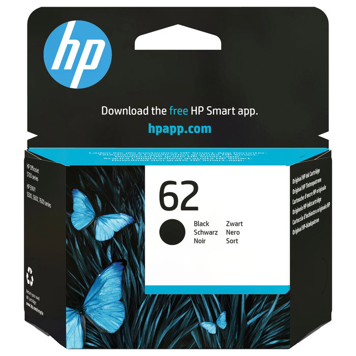 HP 62 Negro Cartucho de Tinta Original Estándar