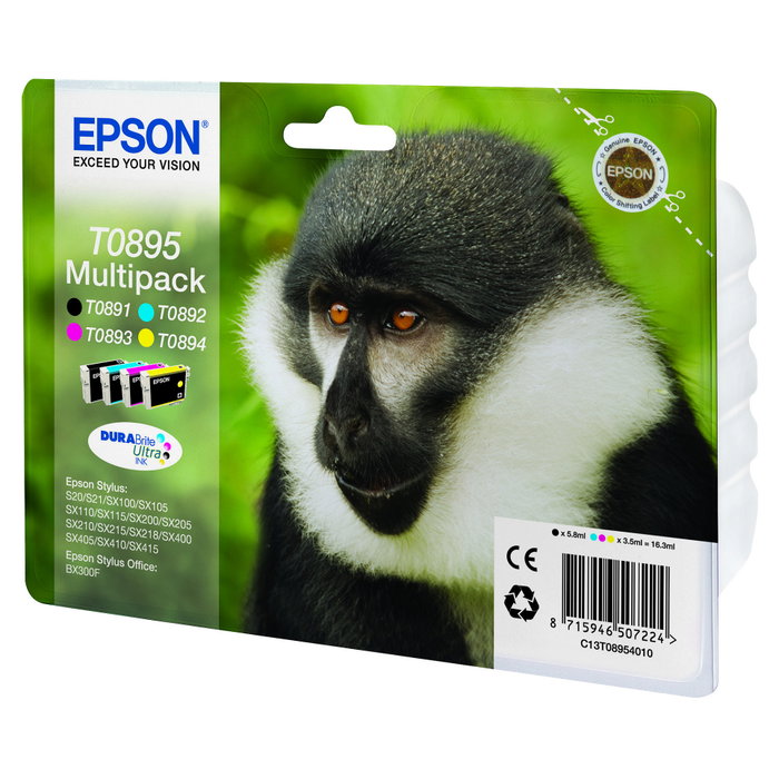 Epson T0895 Multipack DURABrite Ultra (BK/C/M/Y) C13T08954010 Epson T0895 Multipack DURABrite Ultra (BK/C/M/Y) C13T08954010
