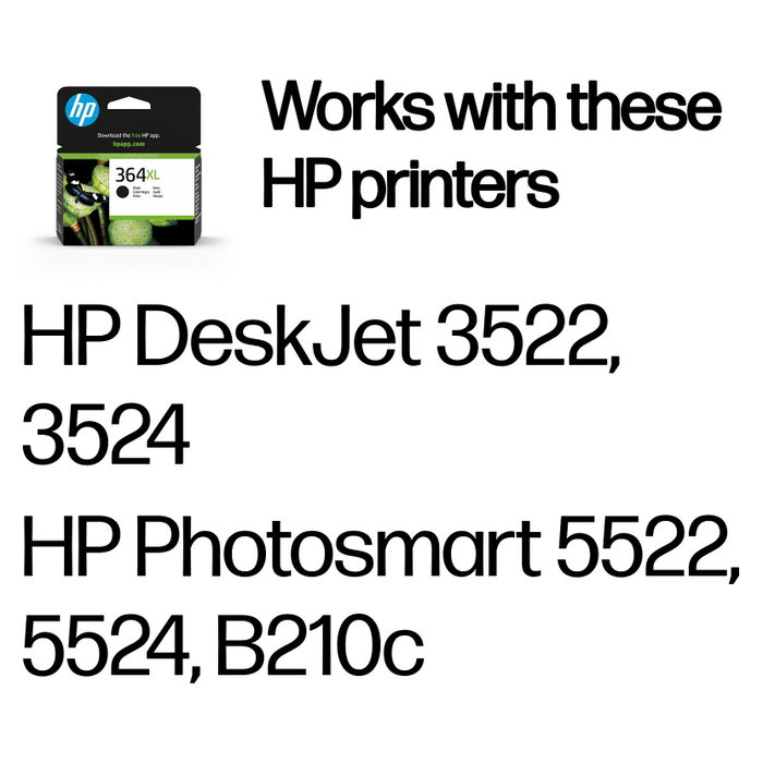 HP Cartucho de tinta 364XL Negro CN684EE de alto rendimiento
