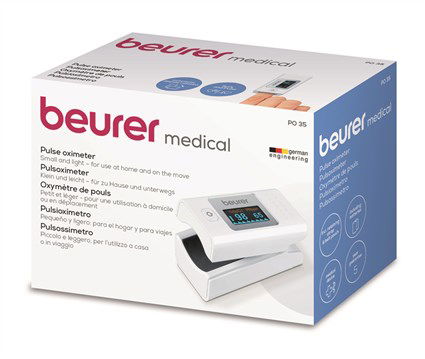 Beurer PO-35 Pulsioxímetro para Medición de Oxígeno en Sangre y Frecuencia Cardíaca