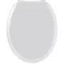 Gelco Tapa de inodoro blanco dulce en madera moldeada con acabado brillante y bisagras cromadas