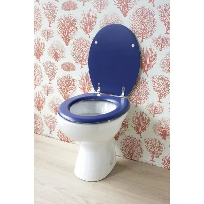 Gelco Asiento de inodoro Dolce - Bisagras de acero inoxidable - Madera moldeada - Azul marino