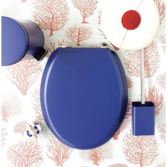 Gelco Asiento de inodoro Dolce - Bisagras de acero inoxidable - Madera moldeada - Azul marino