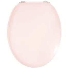 Gelco Asiento de inodoro Dolce Bisagras Acero Inoxidable Madera Moldeada Cristal Rosa