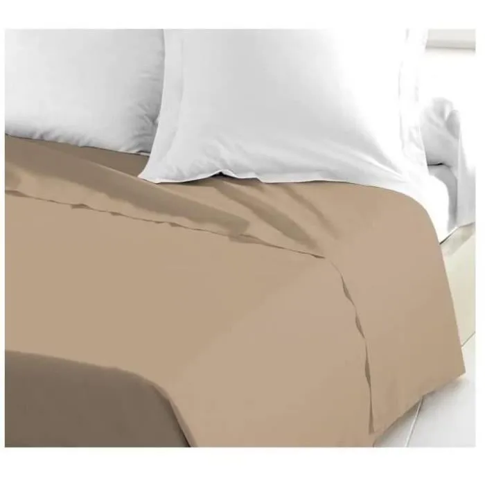 Lovely Home Sábana Plana 100% Algodón 240x300 cm Beige