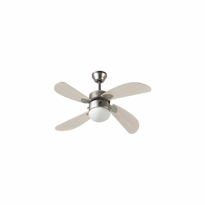 Farelek Bermuda Ventilador de techo reversible con 4 aspas de roble claro e iluminación