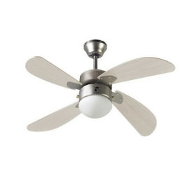 Farelek Bermuda Ventilador de techo reversible con 4 aspas de roble claro e iluminación