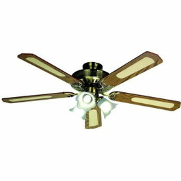 Farelek Islas Baleares Ventilador de techo reversible con 5 aspas de nogal/cañas y 3 tulipanes