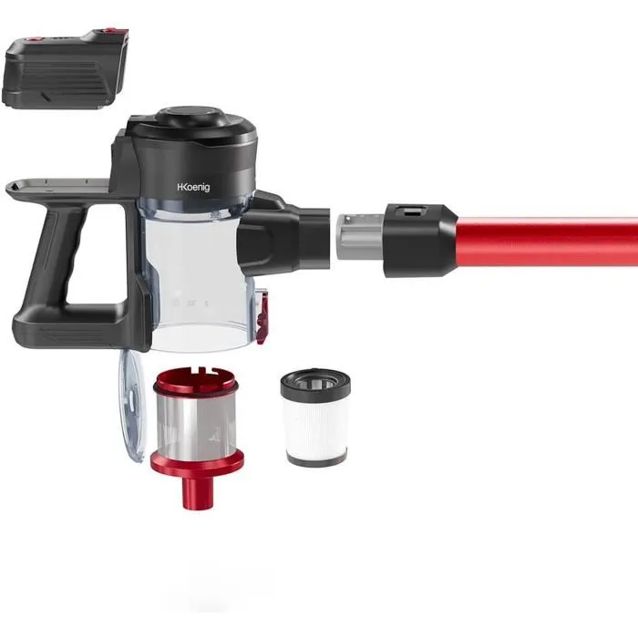 Hkoenig UP600 EasyClean Aspiradora Inalámbrica 2-en-1 con Batería de Litio hasta 40 min de Autonomía