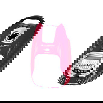 Rowenta RO7473 Silence Force Allergy+ Aspiradora Cilíndrica con Bolsa, 400W, Rojo/Plateado