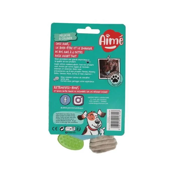 Aime LOVES Mini Peluche Vaca para Perros, Juguete Suave de 16 cm Relleno de Botellas Recicladas Aime LOVES Mini Peluche Vaca para Perros, Juguete Suave de 16 cm Relleno de Botellas Recicladas