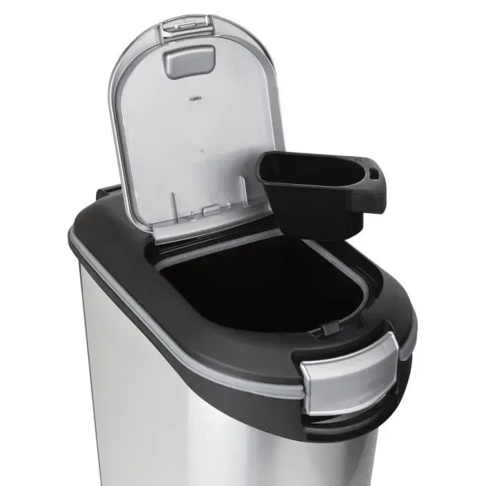 Curver Recipiente para comida seca 20kg Aspecto metal Gris Contenedor hermético para croquetas Curver Recipiente para comida seca 20kg Aspecto metal Gris Contenedor hermético para croquetas