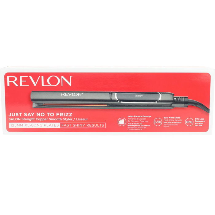 Revlon RVST2175E Plancha de Pelo Placas Flotantes XL Anti-Frizz, 204°C, Memoria Temperatura, Doble Voltaje para Viajes, 12.5 cm