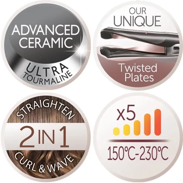 Remington Rizador Rizador Curl Confidence Advanced Ceramic Turmalina Antiestático S6606