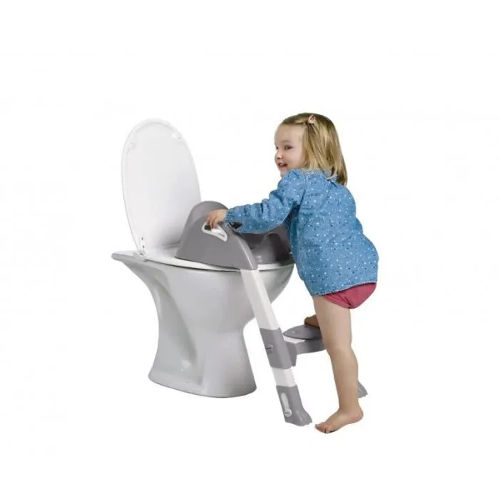 Thermobaby Reductor de WC Kiddyloo Gris Charme, Inteligente, Higiénico, Asas Ergonómicas, Fácil Limpieza