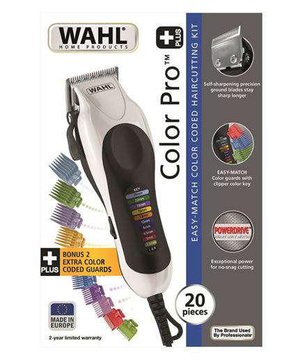 Wahl 20104-0460 Cortapelos Color Pro Plus, Corte de Precisión 3-25mm, Cuchillas de Acero Autoafilado, Motor Potente, Sistema Power Drive