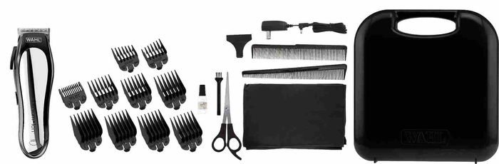 Wahl 79600-3116 Cortapelos Lithium-Ion con y sin Cable, Batería 90min, 8 Peines Guía