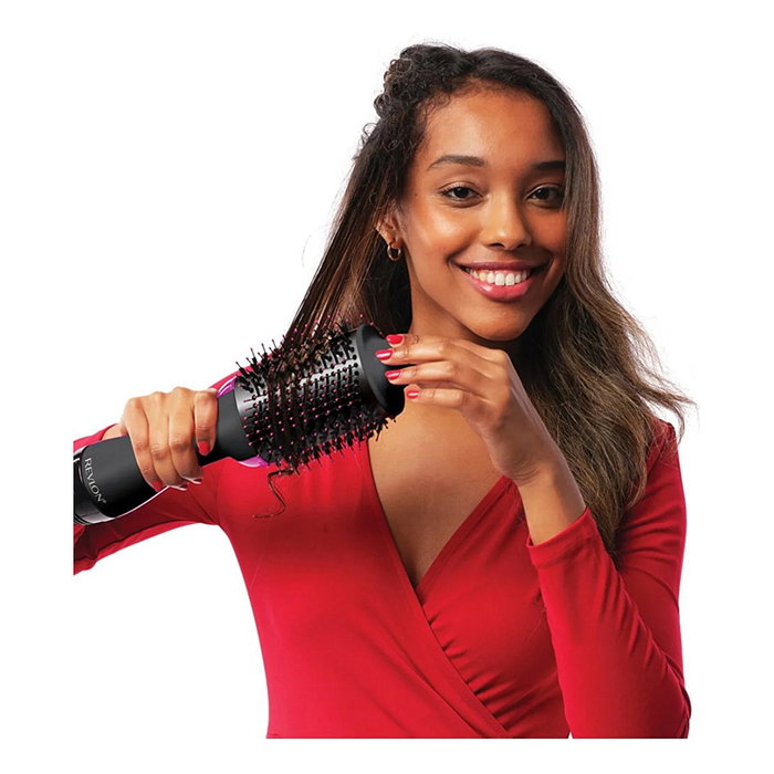 Revlon RVDR5222E Salon One-Step Warmluftbrste Secador de aire caliente con 3 ajustes de calor, 2 velocidades, función iónica, revestimiento cerámico - Negro y Rosa