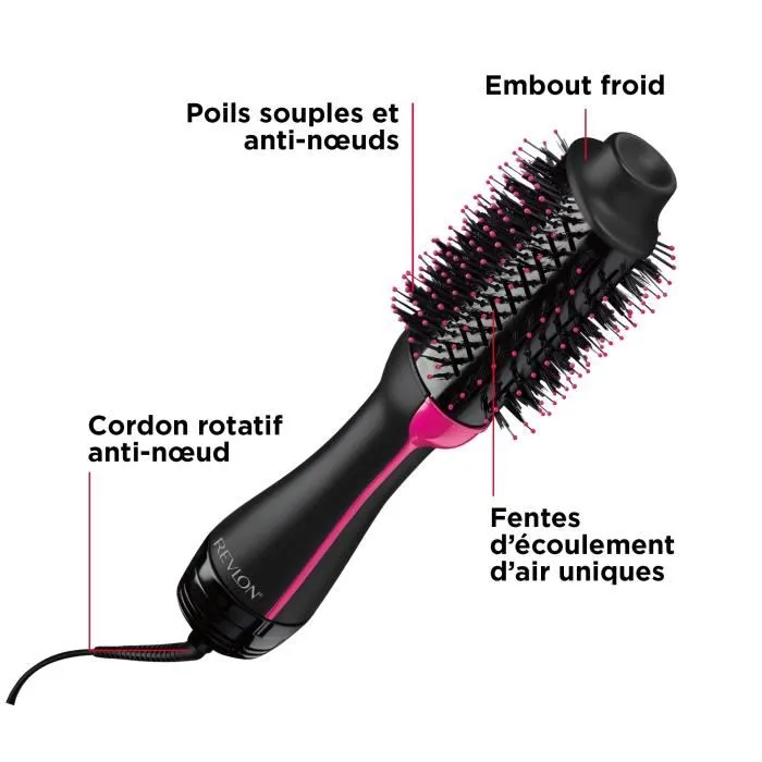 Revlon ONE-STEP Volumisser RVDR5222E Cepillo Secador Moldeador Negro y Rosa
