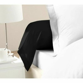 Lovely Home Set de 2 fundas para almohada bolster 100% algodón negro 85x185 cm