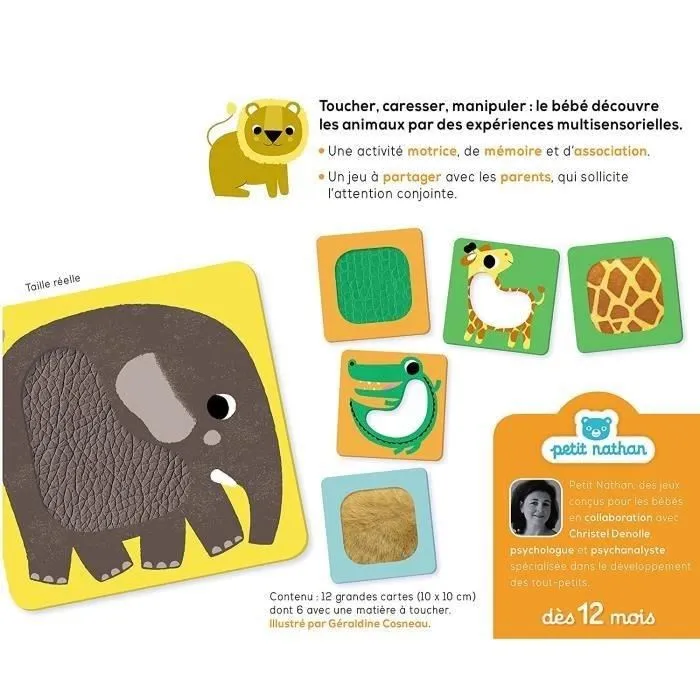 Nathan Animales al Tacto Libro Infantil para Bebés a Partir de 12 Meses Experiencias Multisensoriales