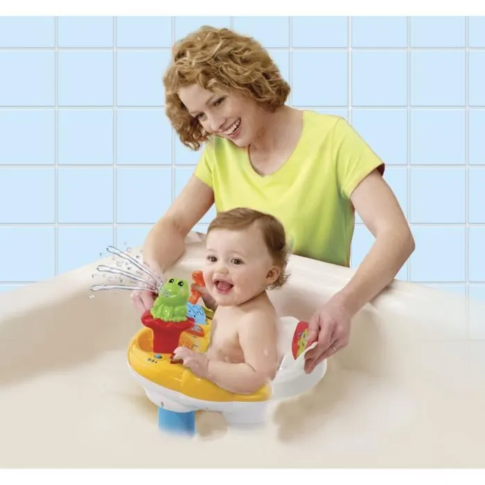Vtech Baby Asiento de Baño Interactivo Super 2 en 1 - Juguete de Baño para Bebé con Proyección de Agua