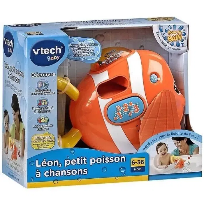 VTECH BABY León Juguete de Baño Musical y Parlante con Canciones para Bebés a Partir de 6 Meses