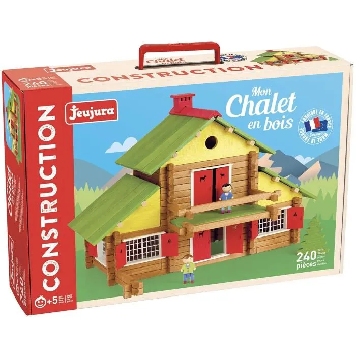 Jeujura My Wooden Chalet Juego de Construcción de Madera Natural y Tintada 240 Piezas para Niños a Partir de 5 Años Jeujura My Wooden Chalet Juego de Construcción de Madera Natural y Tintada 240 Piezas para Niños a Partir de 5 Años