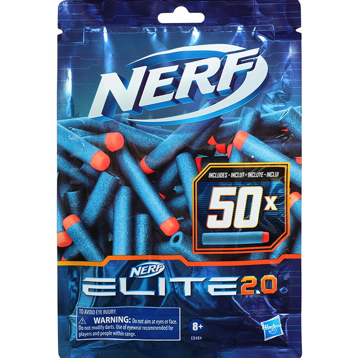 NERF Pack de 50 Dardos Elite 2.0, Accesorio de Recarga E9484 Rc-6, Para Pistolas y Fusiles NERF, Lanzamiento Hasta 27 Metros, Juguete A Partir de 8 Años NERF Pack de 50 Dardos Elite 2.0, Accesorio de Recarga E9484 Rc-6, Para Pistolas y Fusiles NERF, Lanzamiento Hasta 27 Metros, Juguete A Partir de 8 Años