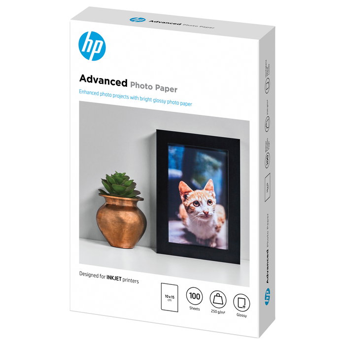 HP Papel Fotográfico Advanced Brillante 250 g/m2 10 x 15 cm 100 Hojas