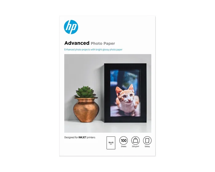 HP Papel Fotográfico Advanced Satinado 10x15 cm, 100 Hojas