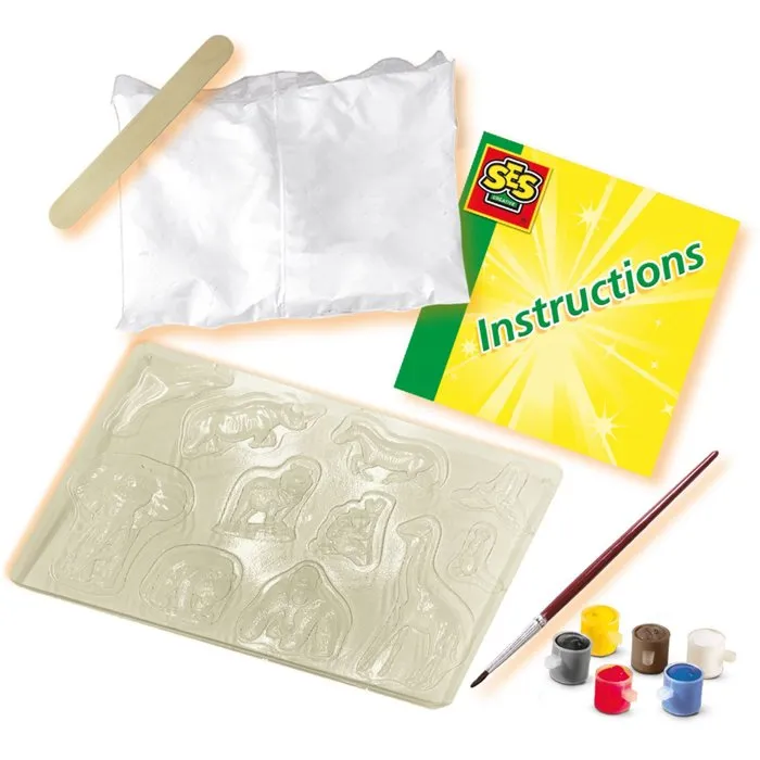 Ses Creative Kit de Moldura y Pintura de Animales de Yeso con Moldes para Crear tu Propio Zoo