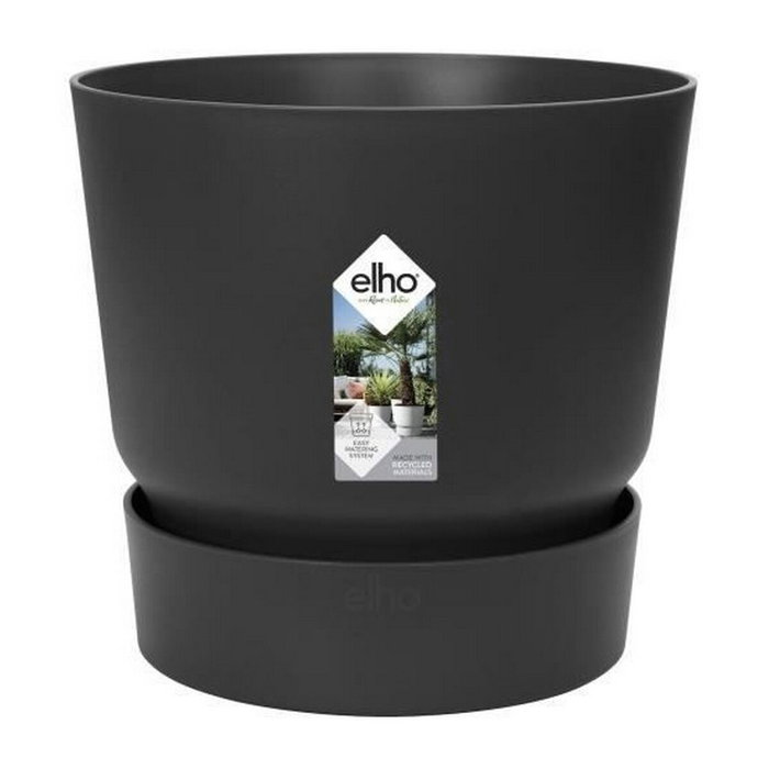 Elho Maceta Greenville Rond 40 Negro Living Ø 39 x H 36.8 cm