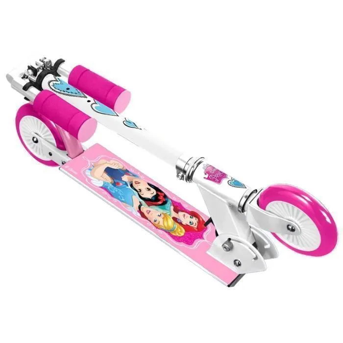 Stamp Princesas de Disney Scooter Plegable para Niña - Altura Ajustable, Freno de Pie y Rodamiento ABEC 5
