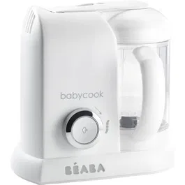 BEABA Babycook Solo Robot 4 en 1 Al vapor, Mezclado, Descongelado, Recalentado XL Capacidad Blanco y Plata
