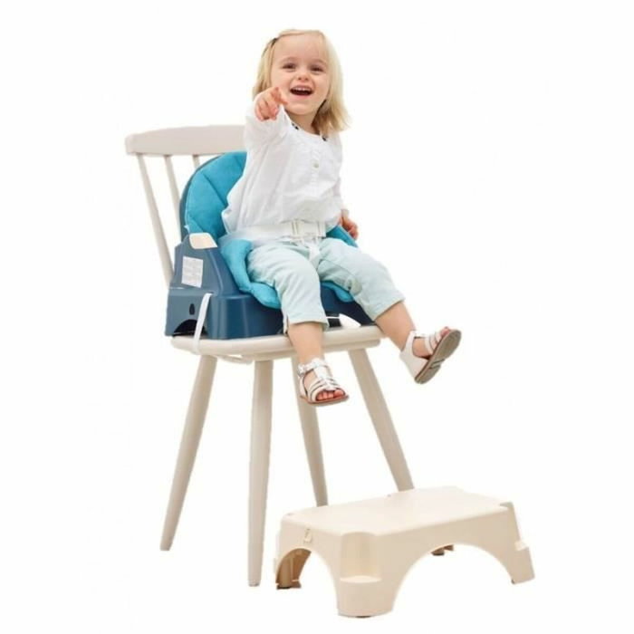 Oketi Poketi Wooded Silla Alta de Madera 3 en 1 para Bebé - Asiento Elevador con Escalón Integrado y Estante Extraíble