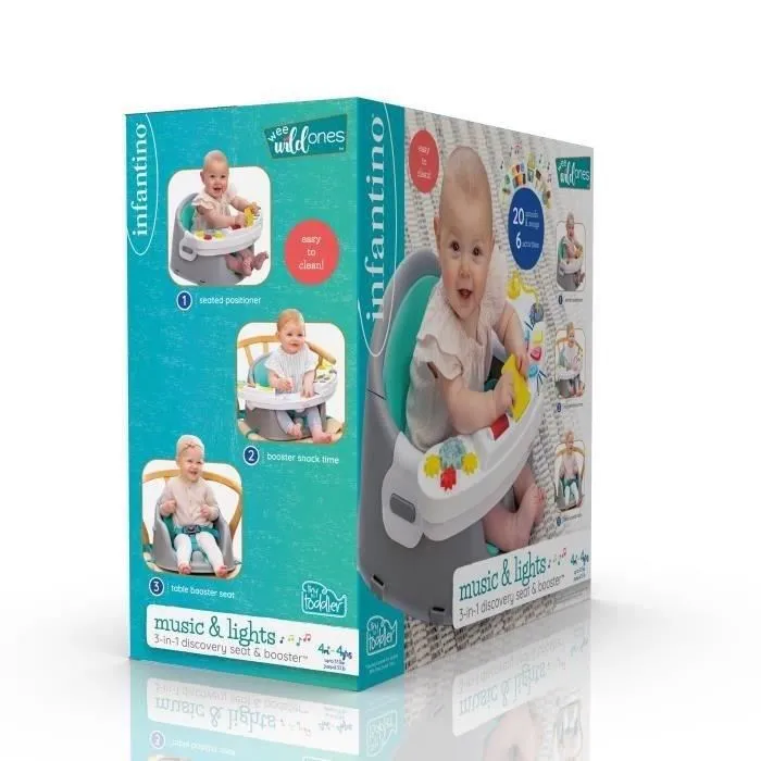 Infantino 3 en 1 Music and Lights Discovery Seat y Booster para Bebé