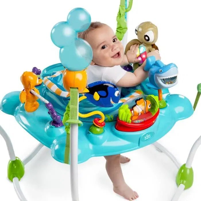 Disney Baby Área de Juego de Rebote Múltiples Actividades Nemo para Bebé con 13+ Juguetes y Asiento Giratorio 6-12 Meses