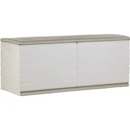 Plastiken 450L Caja con Cerradura Funcional y Estética Interior/Exterior con Ruedas Beige para Almacenamiento Multiusos