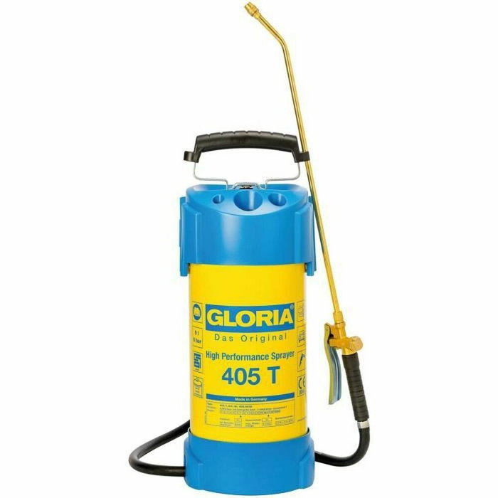 Gloria 405 T - Pulverizador de acero de 5L con boquilla y lanza de latón