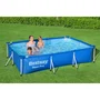 Bestway Deluxe Splash Frame Pool Piscina Tubular Rectangular Infantil Extraíble 300x201x66 cm 3300L PVC