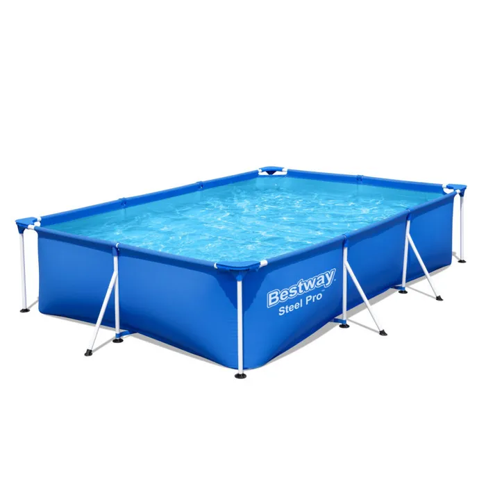 Bestway Deluxe Splash Frame Pool Piscina Tubular Rectangular Infantil Extraíble 300x201x66 cm 3300L PVC