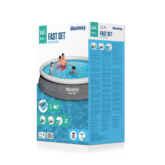 Bestway Piscina Hinchable Adulto Aro Ratan con Depurador 396x84 cm Jardin 57376