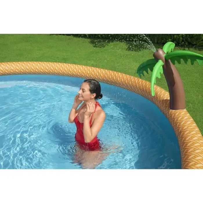 Bestway Piscina Elevada Fast Set 457x84 cm con Filtro de Cartucho y Fuente Integrada