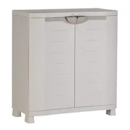 Plastiken SPACESAVER 90 Armario bajo con 2 puertas y estantes - 90x45x100 cm - Uso interior y exterior