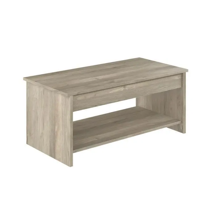 HAPPY Mesa de centro convertible estilo moderno sonoma roble laminado L 100 x W 50 x H 44 cm