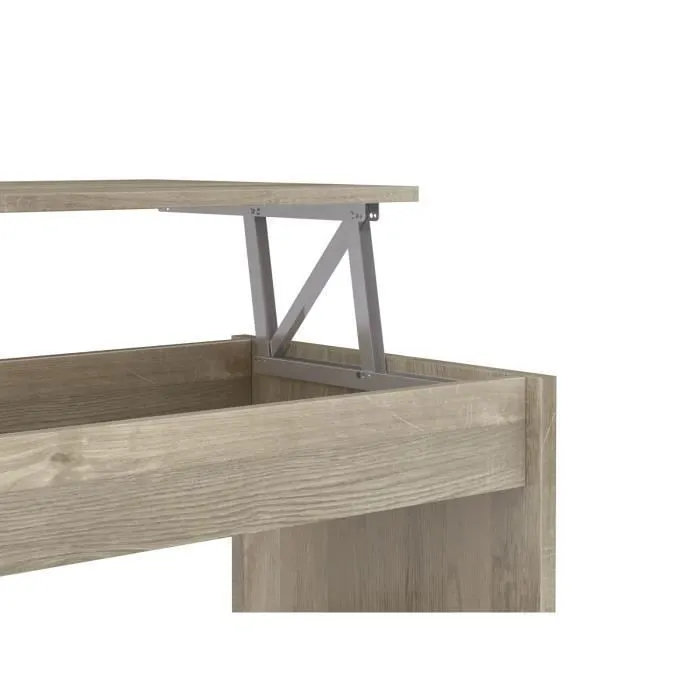 HAPPY Mesa de centro convertible estilo moderno sonoma roble laminado L 100 x W 50 x H 44 cm