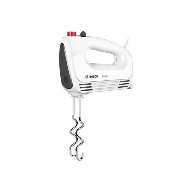 Bosch MFQ22100 Mezclador CleverMixx 375W, 4 velocidades + pulso, 2 látigos y 2 ganchos de masa de acero inox - Blanco/Plata