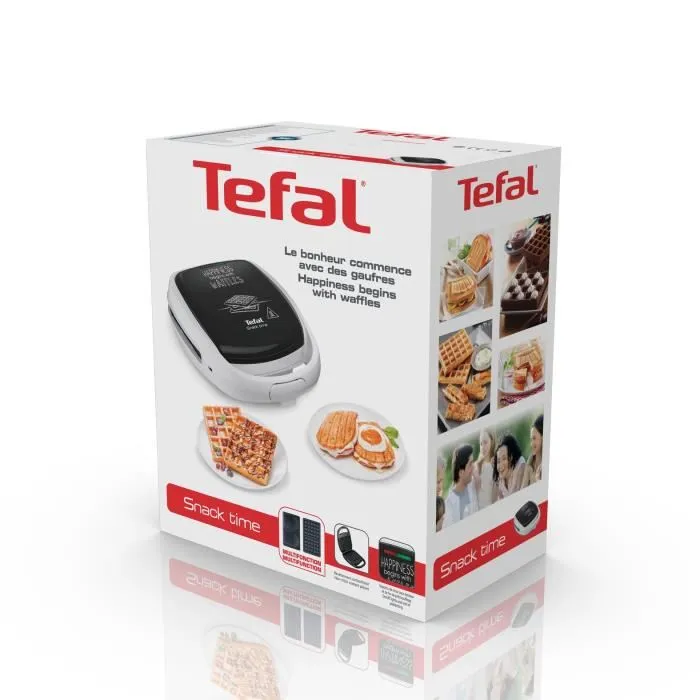 TEFAL SW341112 Snack Time Happiness Waffle Croque, juegos de platos incluidos, luz indicadora, pestillo de manija, almacenamiento vertical TEFAL SW341112 Snack Time Happiness Waffle Croque, juegos de platos incluidos, luz indicadora, pestillo de manija, almacenamiento vertical